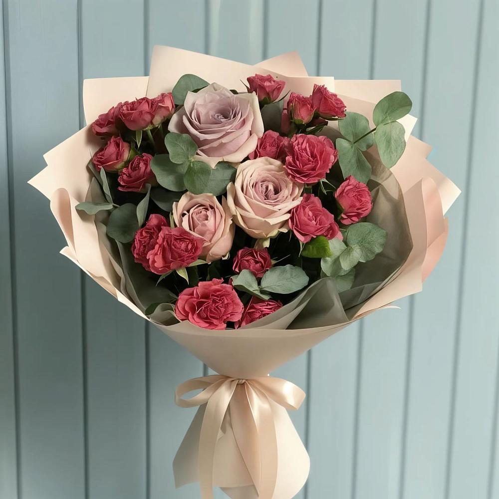 Букет цветов из: Гвоздики и Розы в Смолино