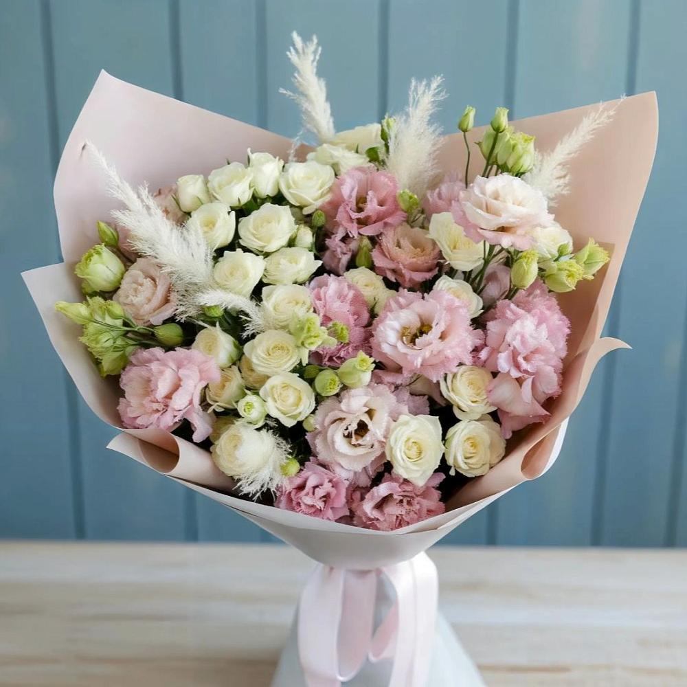 Букет цветов из: Альстромерии и Розы в Смолино