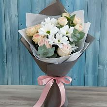 Букет цветов из:  Хризантемы и Розы #REPLACE_PRED# Смолино