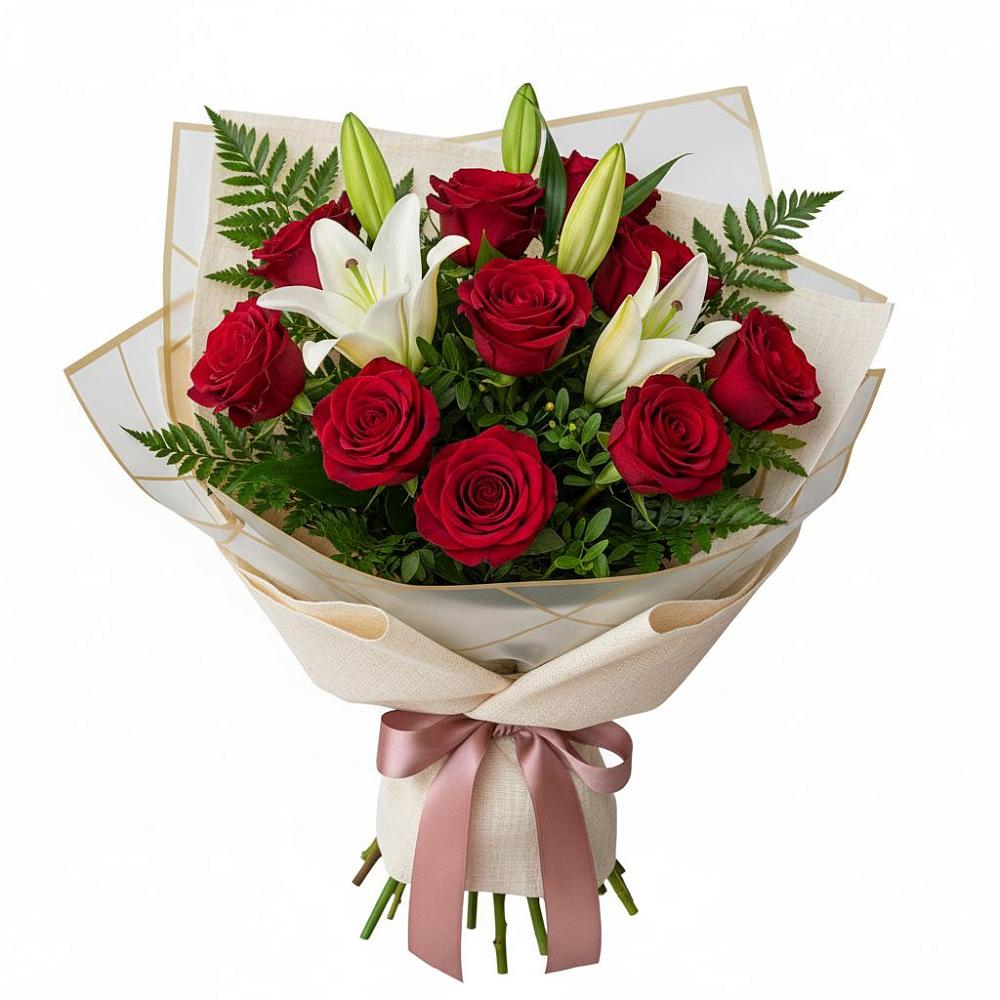 Букет цветов из: Лилии и Розы в Смолино