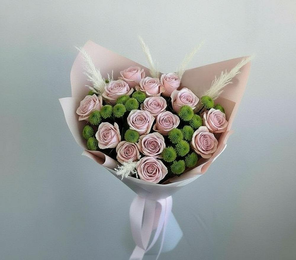 Букет цветов из: Розы и Хризантемы в Смолино