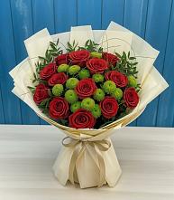 Букет цветов из:  Розы и Хризантемы в Смолино