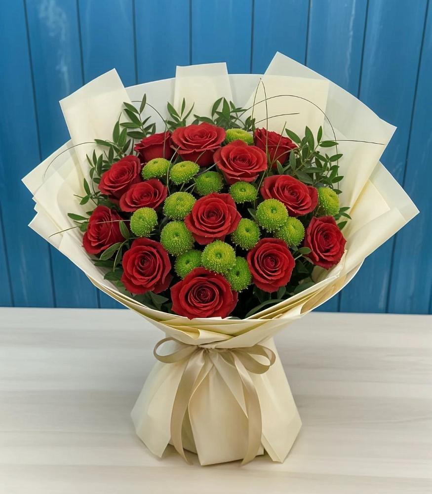 Букет цветов из: Розы и Хризантемы в Смолино