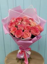 Букет 15 Розовых роз Равель в Смолино